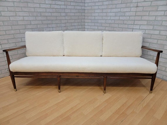 Mid century wood frame sofa outlet