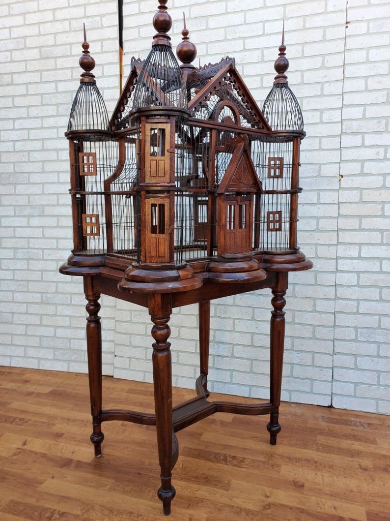 Antique Victorian Style Bird Cage on a Stand Etsy