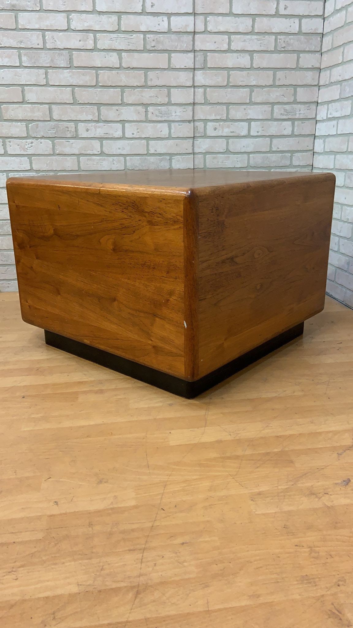 Portland Ice Box Wood Storage Side Table with Replica Hardware - Walnut