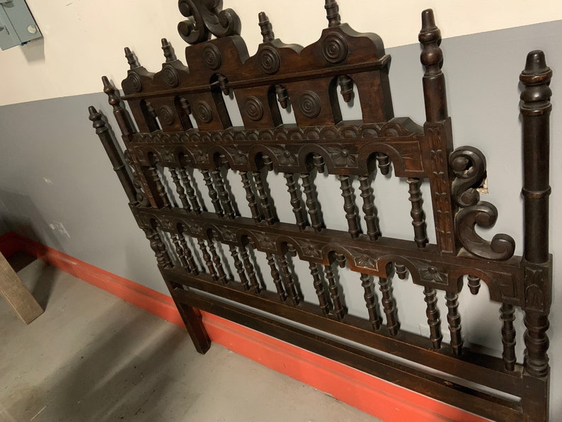 Pagoda Spanish Revival Spindle Carved King Size Headboard Etsy