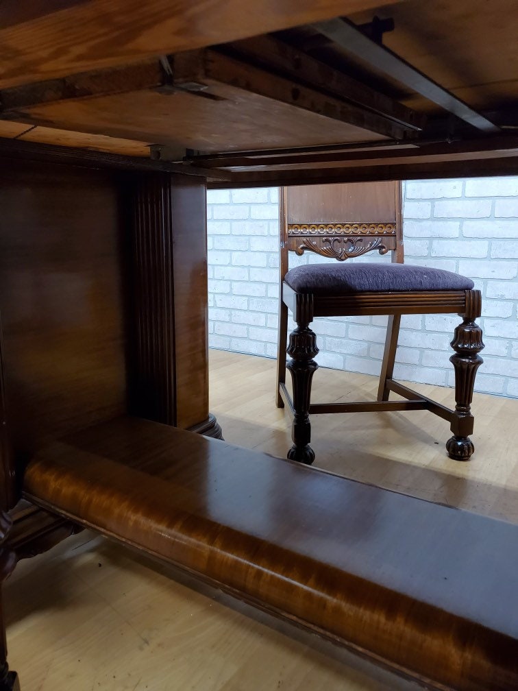 Art Deco Waterfall Dining Table with Five Dining Chairs 6 Etsy