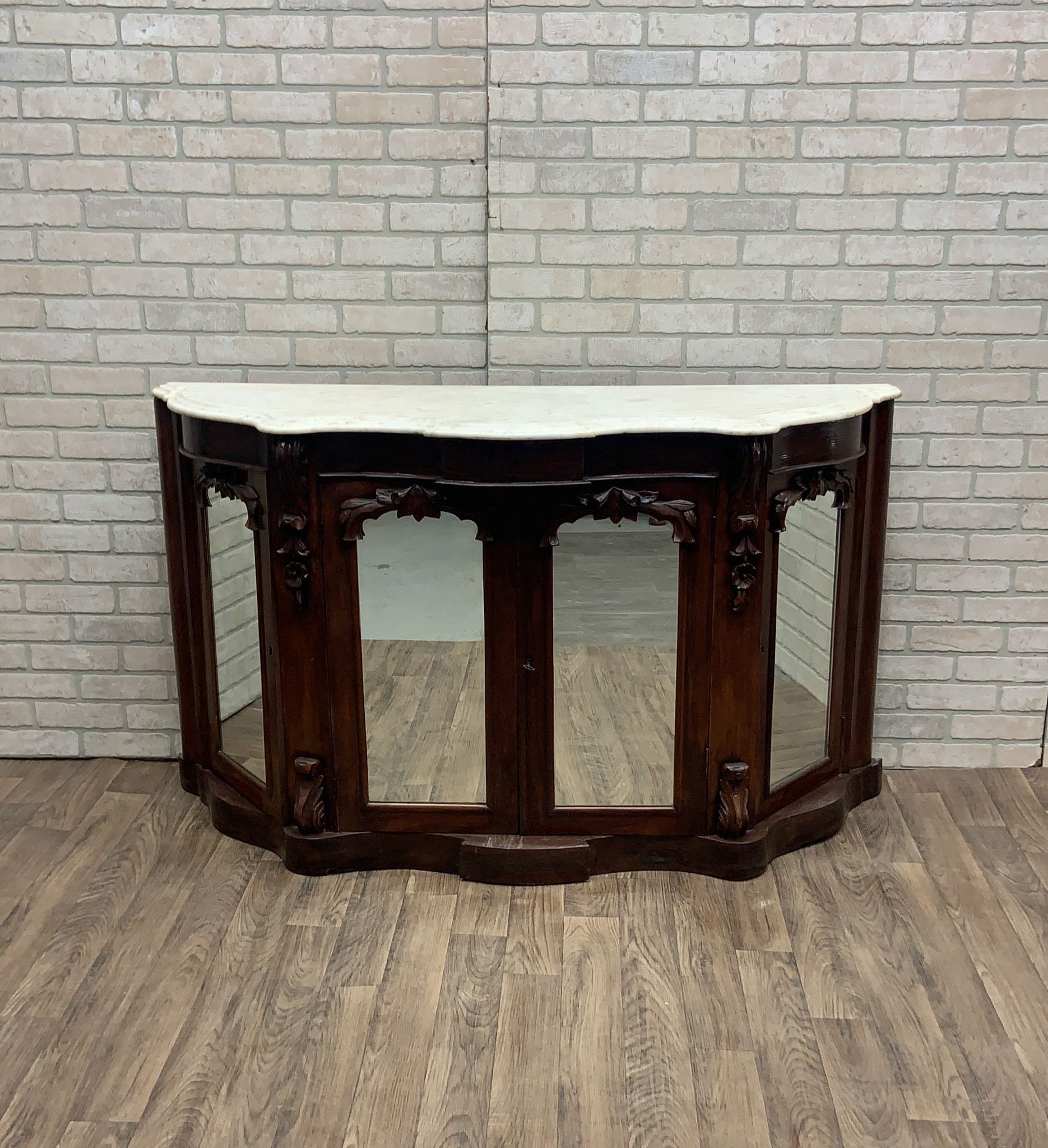Antique credenza sale with marble top