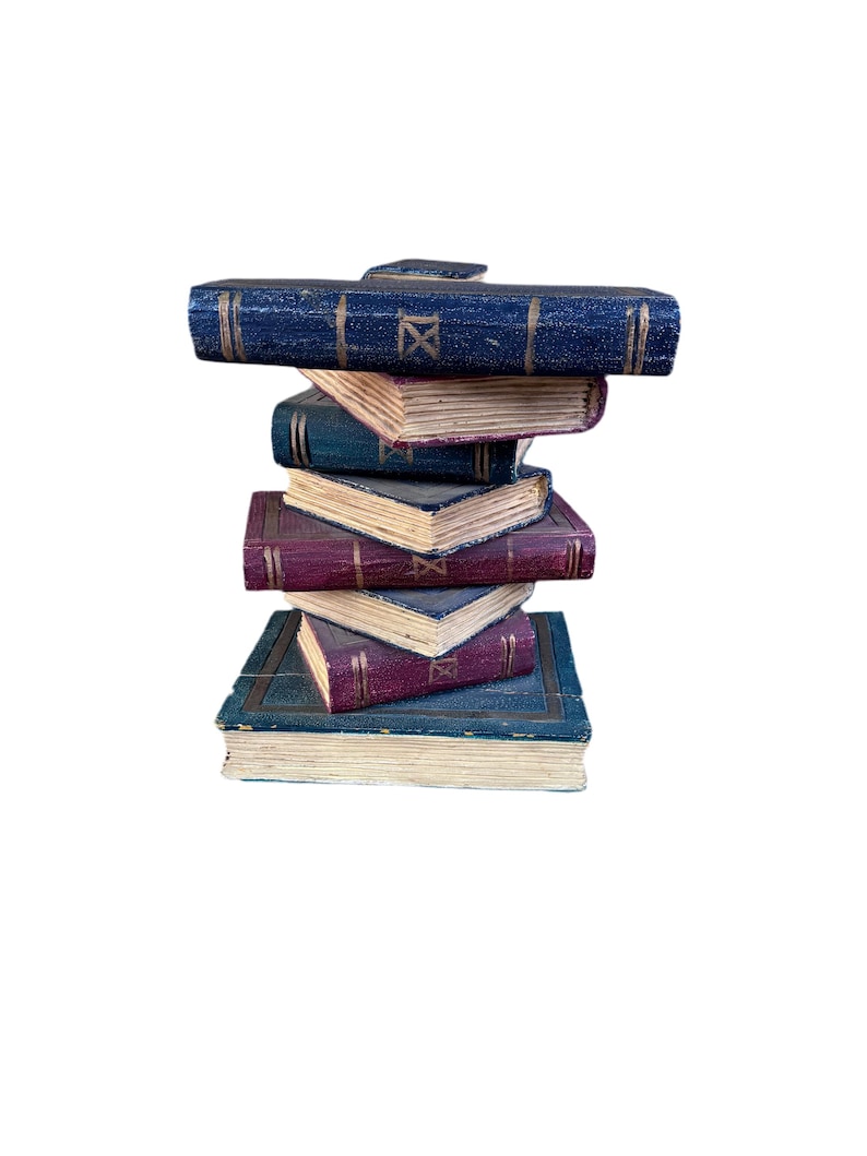 Vintage Faux Stacked Book Side Table image 1