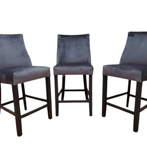 Restoration Hardware Barrel Back Stools Newly Reupholstered - Set of 3