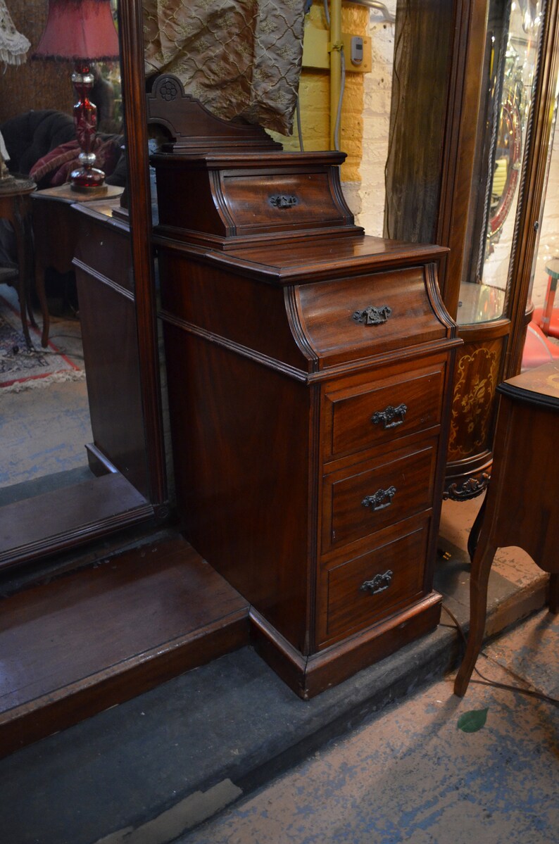 Antique Victorian Eastlake Vanity Dresser With Mirror Etsy