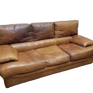 Vintage Italian Distressed Leather Sofa