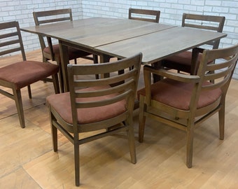 Mid Century Modern G Plan Style Fold Down Dining Table and 6 Dining Chairs