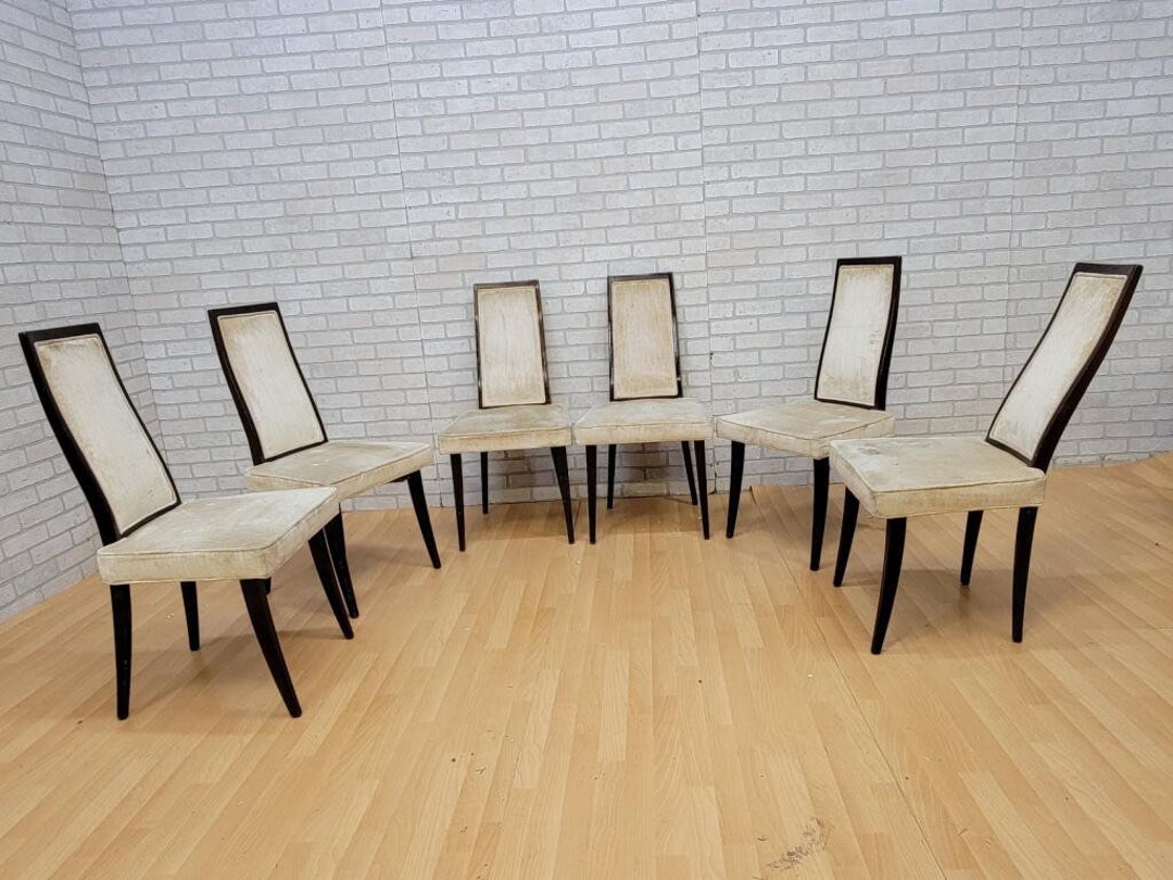 Mid Century Modern Harvey Probber High Back Mahogany Dining Chairs