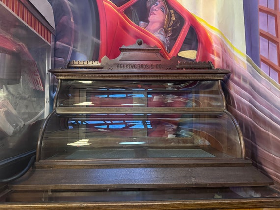 Antique curved glass display on sale case