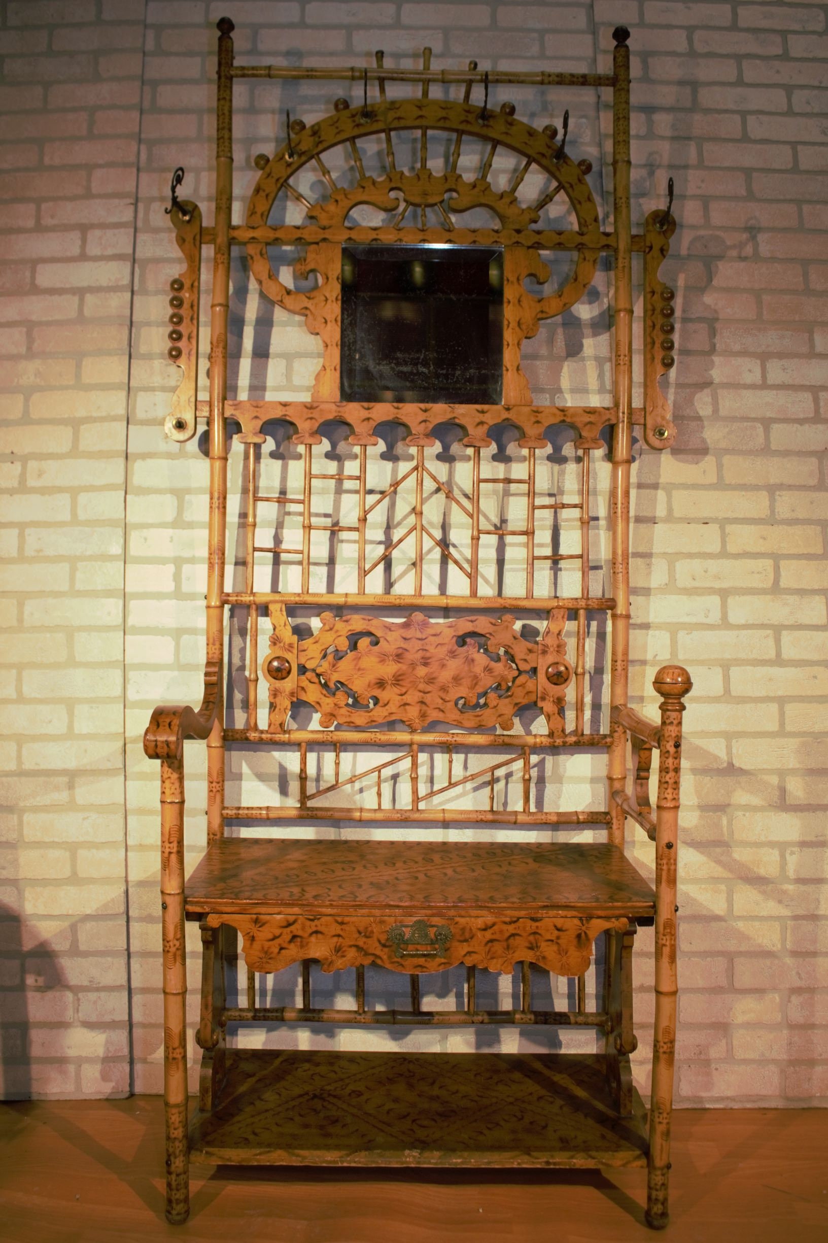 Vintage bamboo hall tree deals