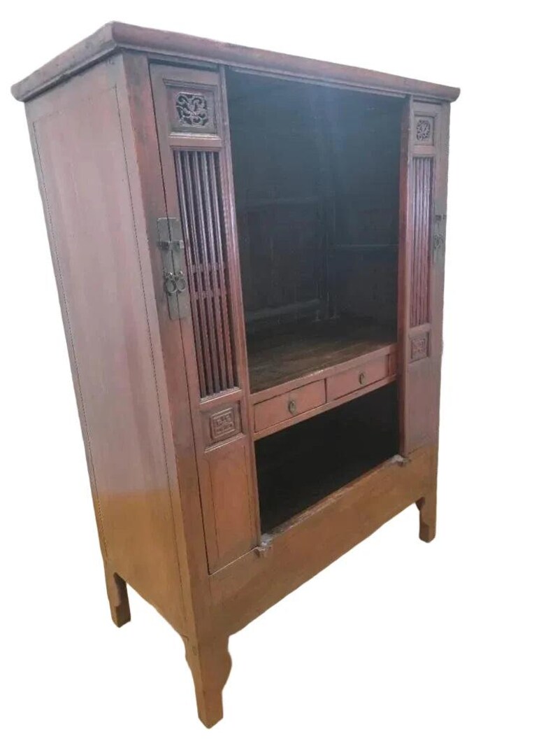 Antique Shanxi Province Red Elm Cabinet image 2