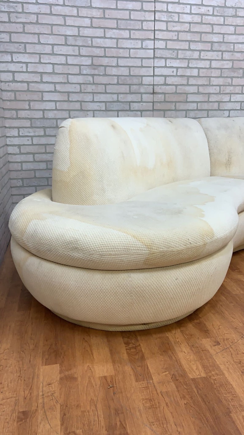 Mid Century Modern Vladimir Kagan Style 3 Piece Curved Sectional Sofa for Upholstery image 3