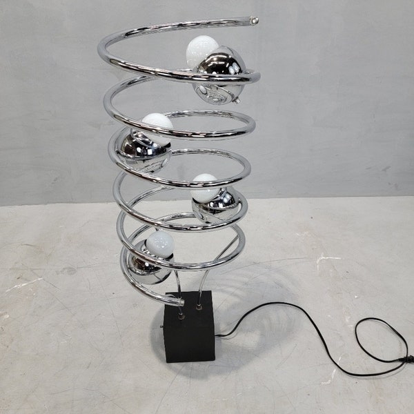 Vintage Mid Century Modern Atomic Space Age Chrome Abstract Table Floor Lamp