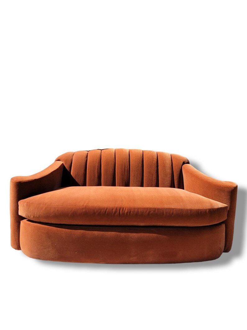 Mid Century Modern Channel Back Loveseat by Larry Laszlo Newly Etsy