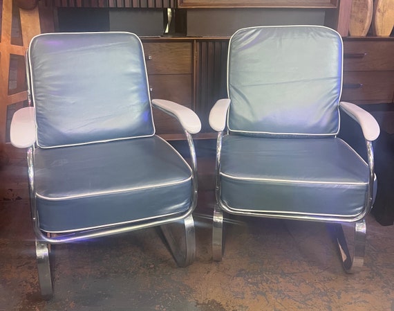 アート・デザイン・音楽 THE AMERICAN VINTAGE FURNITURE Art Deco KEM Weber Springer Tubular and Flat Bar Lounge
