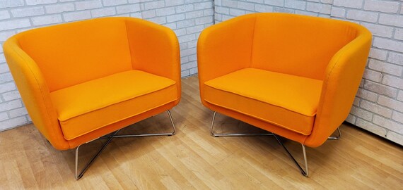 Rockwell Unscripted by Knoll Club Chairs on a Chrome Base in a