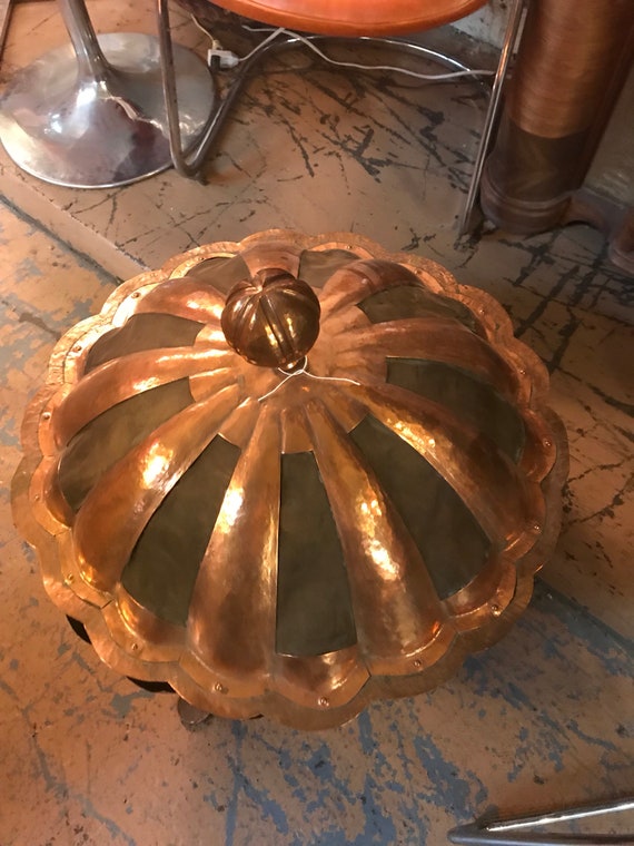 Vintage Copper Fire Pit With Copper Lid Etsy