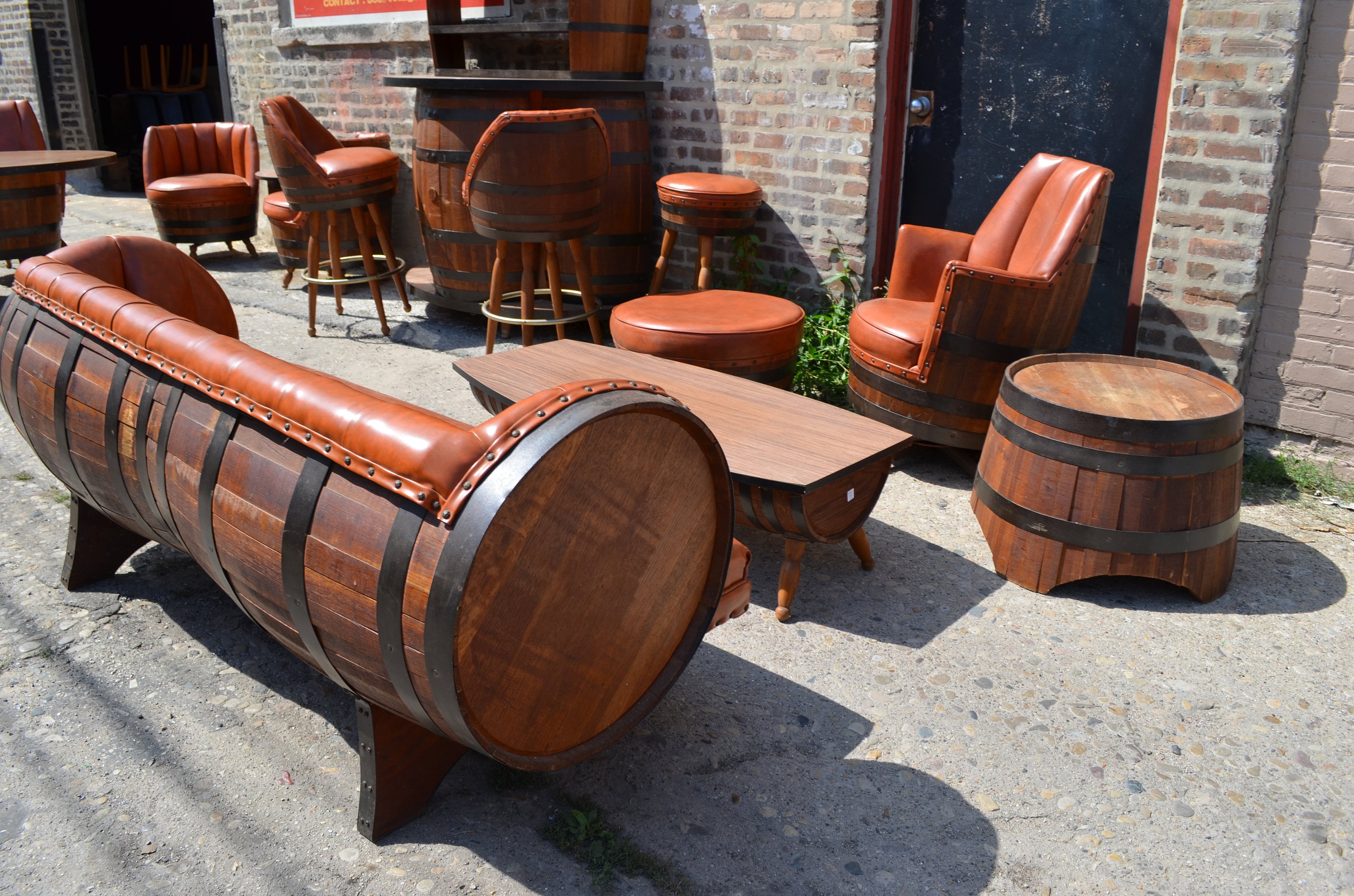 Vintage Barrel Furniture Set Etsy