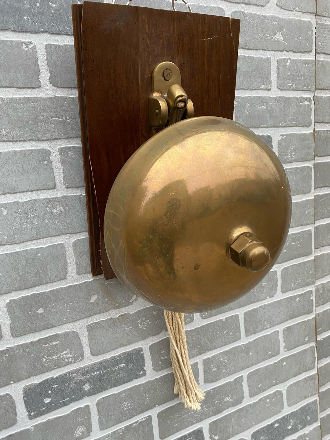 Vintage Brass Ringside Boxing Ring Bell on Wood Plaque Etsy