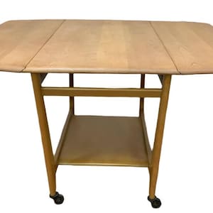 Mid Century Modern Heywood Wakefield Drop Leaf Serving Bar Cart