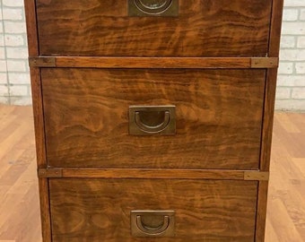 Mid Century Modern Campaign Style Lift Top Executive File Chest by Drexel