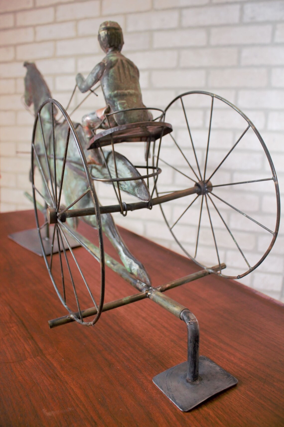 Antique American Copper Weathervane Sulky Jockey With Buggy Etsy