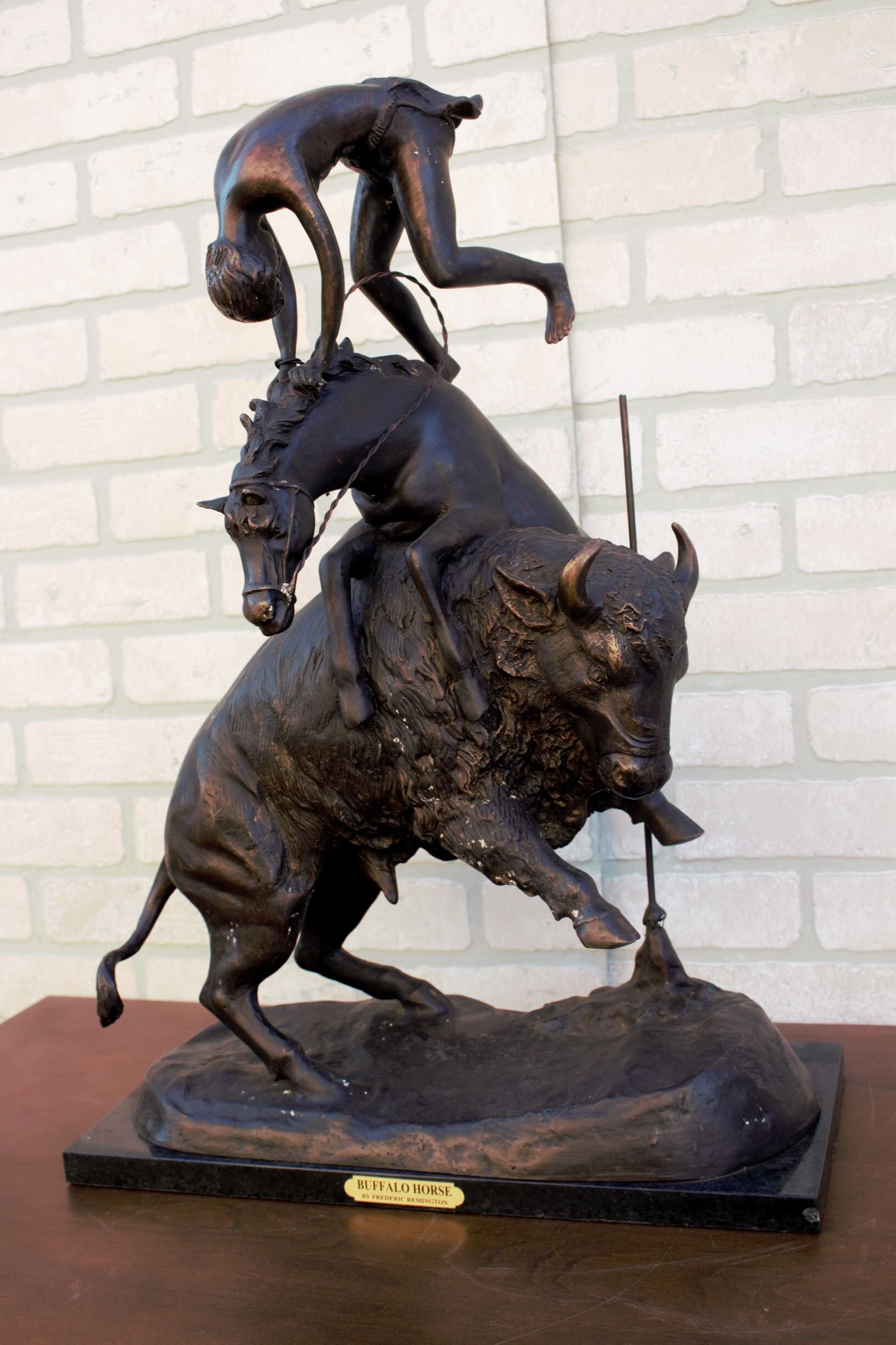 Frederic Remington Buffalo Horse Sculpture Etsy