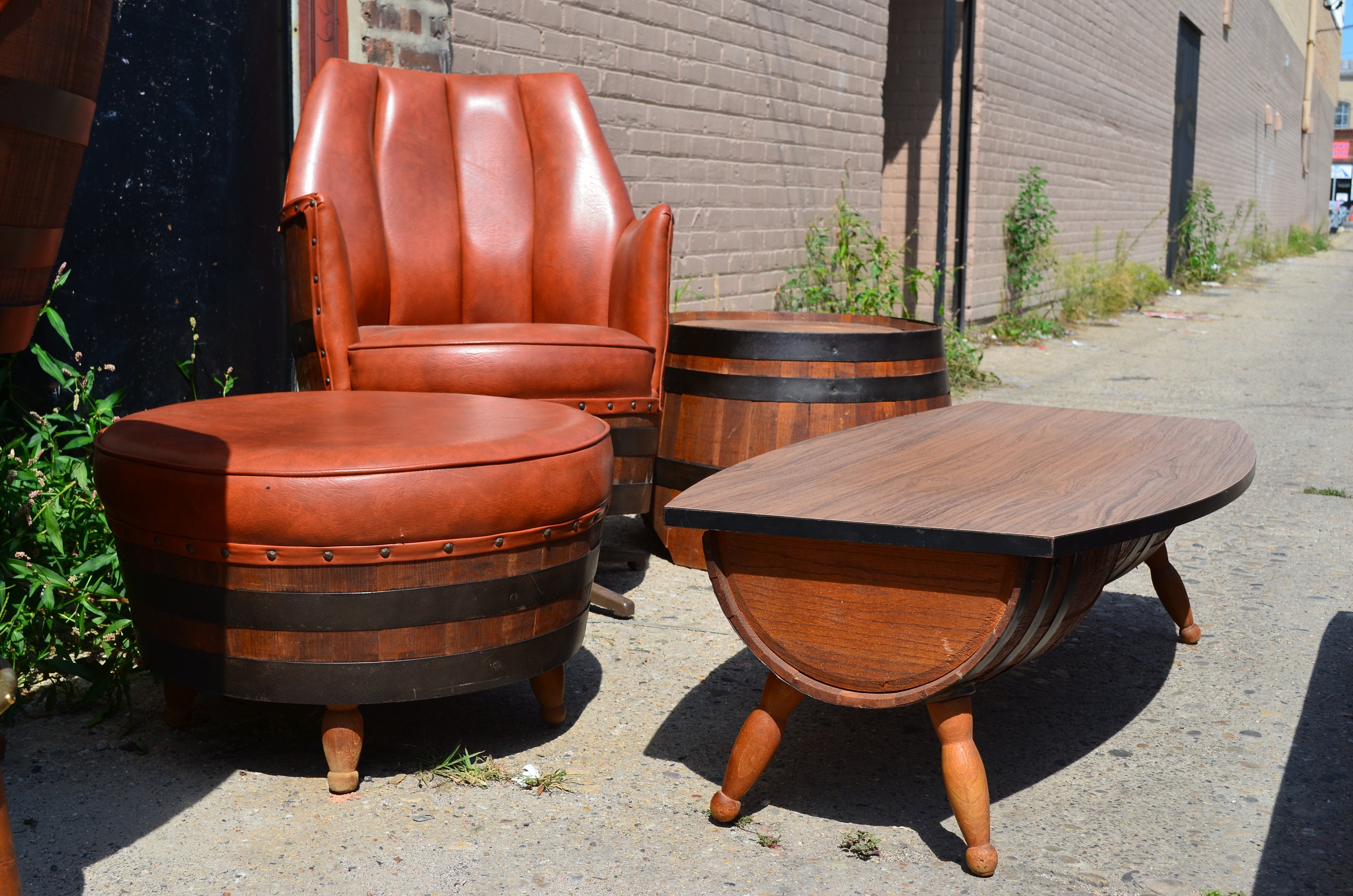 Vintage Barrel Furniture Set Etsy