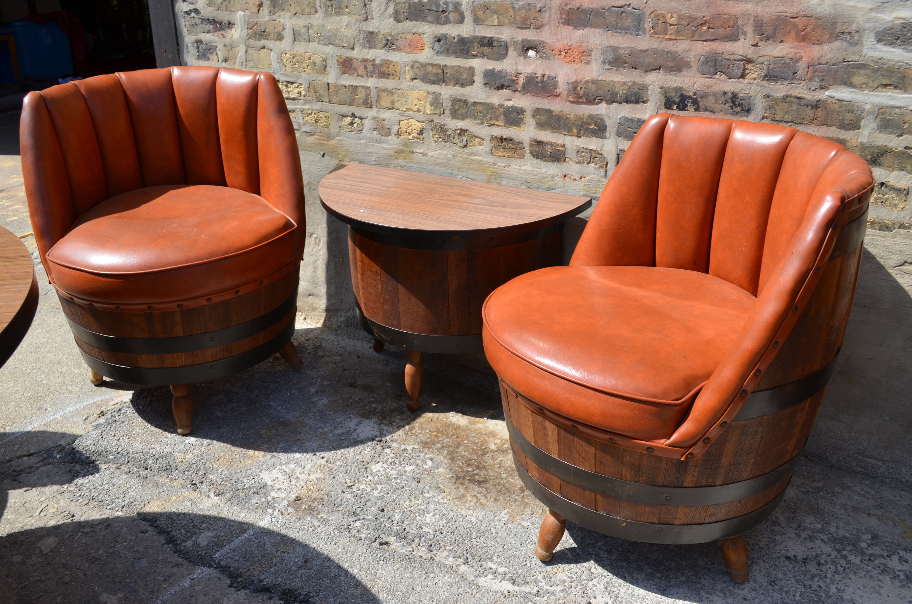 Vintage Barrel Furniture Set Etsy