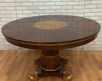 Antique French Empire Style Round Pedestal Table