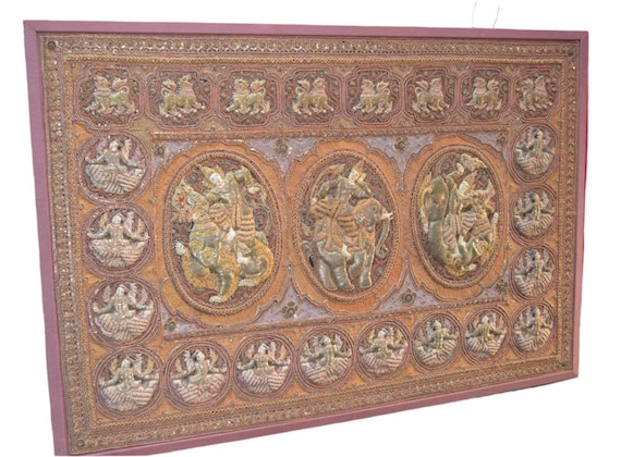Vintage Framed Burmese Kalaga Textile Tapestry - Etsy