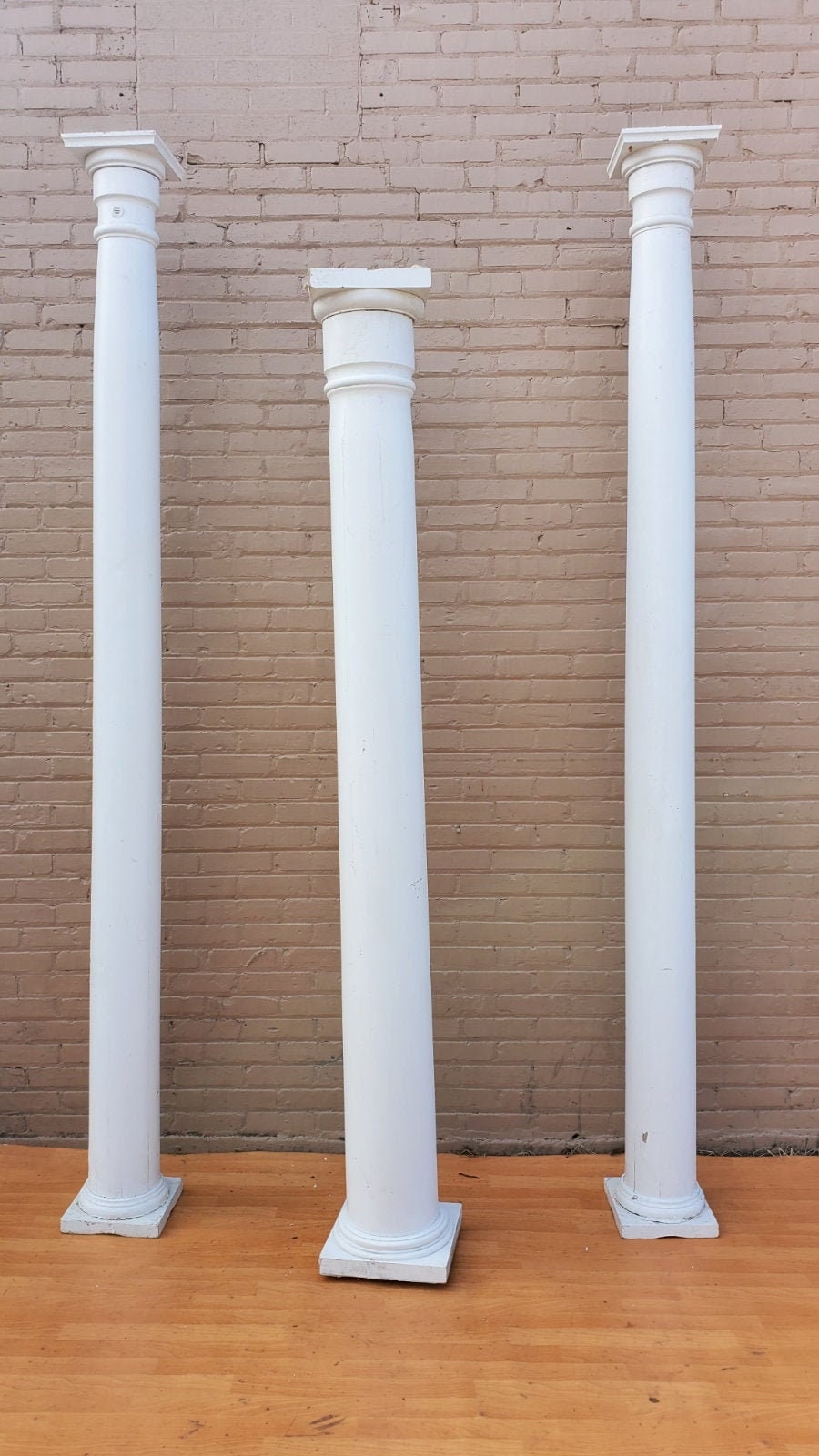 Antique Salvaged Wood White Columns Set of 6 - Etsy