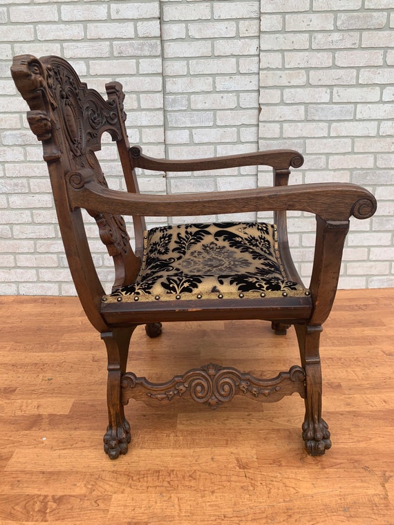 Antique wooden 2024 throne chair