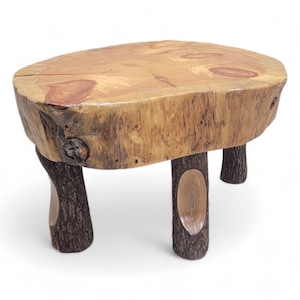 Table basse/d'appoint vintage en bois Live Edge