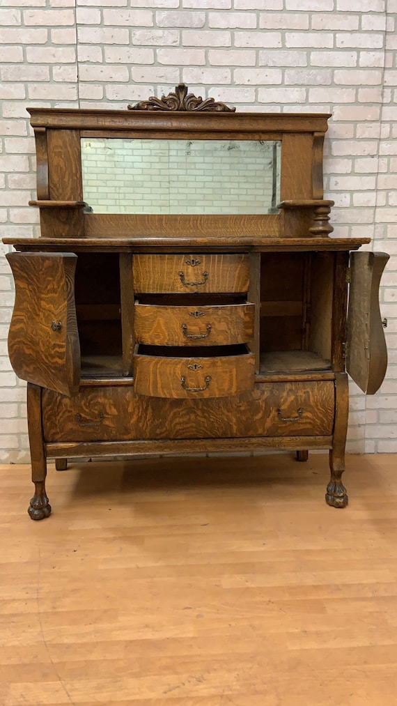 Vintage clearance oak buffet