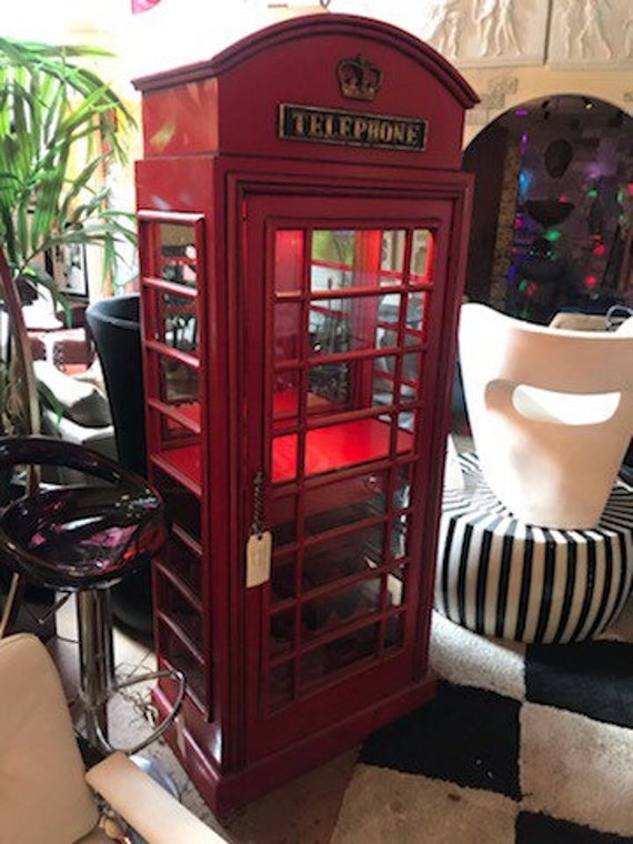 British Phone Booth Wine Display Cabinet British Phone Booth Wine Display Cabinet
