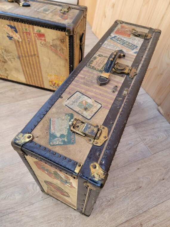 Vintage Trunk Style Travel Luggage Set of 2 Gem