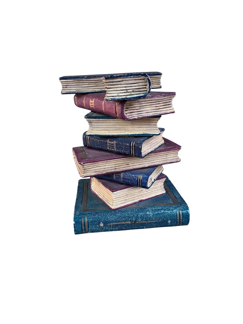 Vintage Faux Stacked Book Side Table image 5