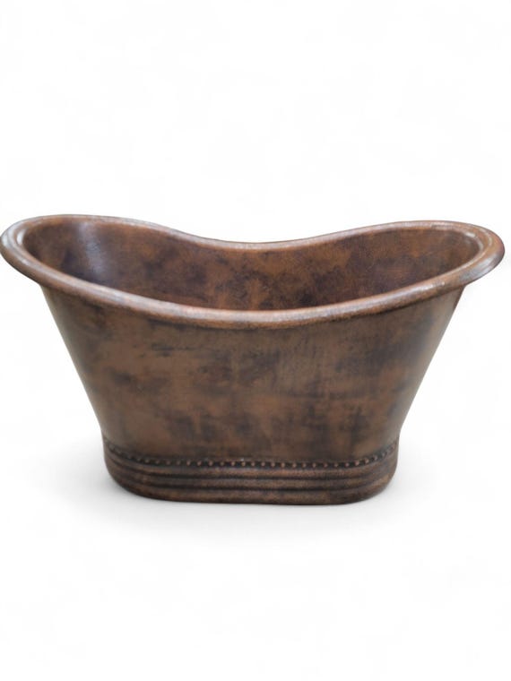 Hammered Copper Free-Standing Farmhouse Bath Soaking Tub