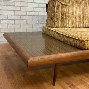 Mid Century Modern Adrian Pearsall Oak Daybed Sofa with Floating End Tables image 4