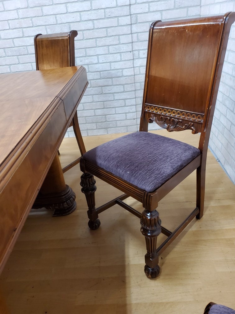 Art Deco Waterfall Dining Table with Five Dining Chairs 6 Etsy