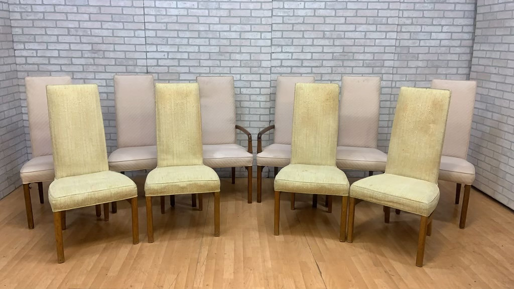 Mid Century Modern Drexel Heritage Campaign Style High Back Dining Chairs for Upholstery Set of 10 Etsy UK