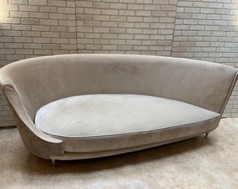 Vintage Modern Italian Moroso NewTone Drop Left Sofa in Velvet