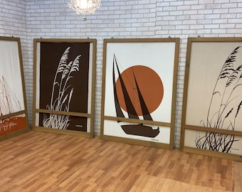 U CHOOSE~ 1970'S Marushka Shell Screenprint Canvas Wall Art