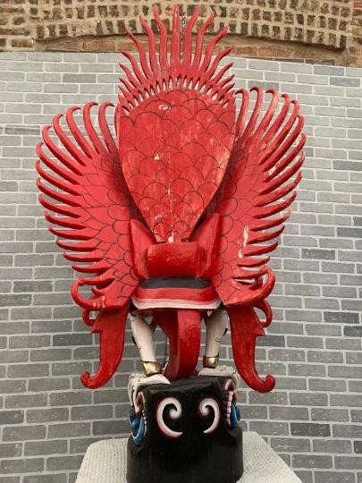 ヒンドゥー教の神ガルーダのアンティーク木彫り彫刻 - Etsy 日本