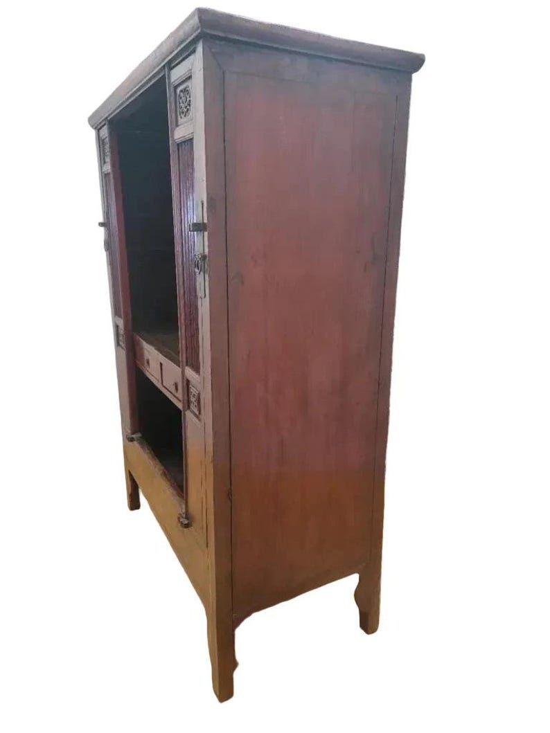 Antique Shanxi Province Red Elm Cabinet image 5