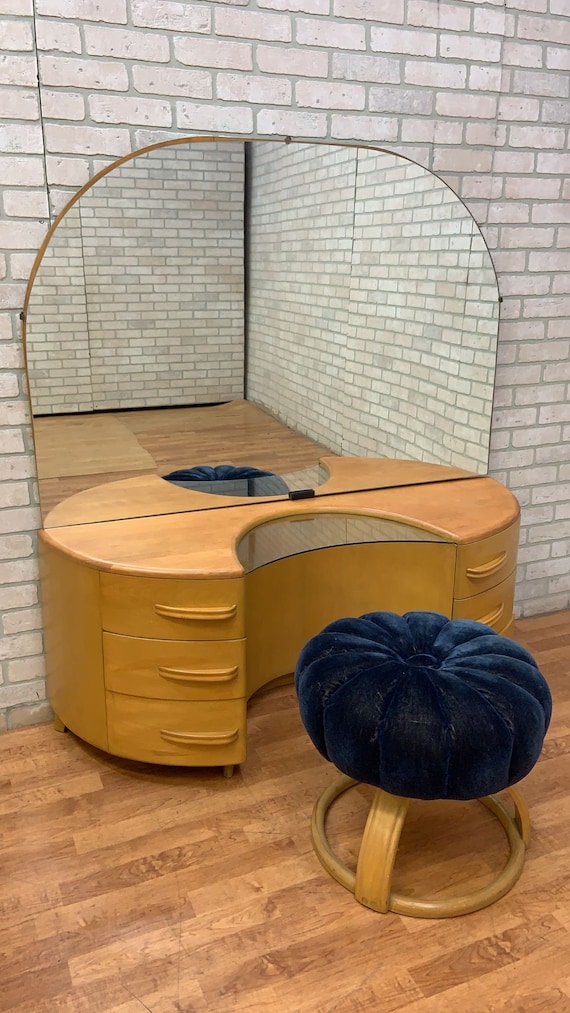 Mid Century Modern Heywood Wakefield Crescendo Vanity With Mirror