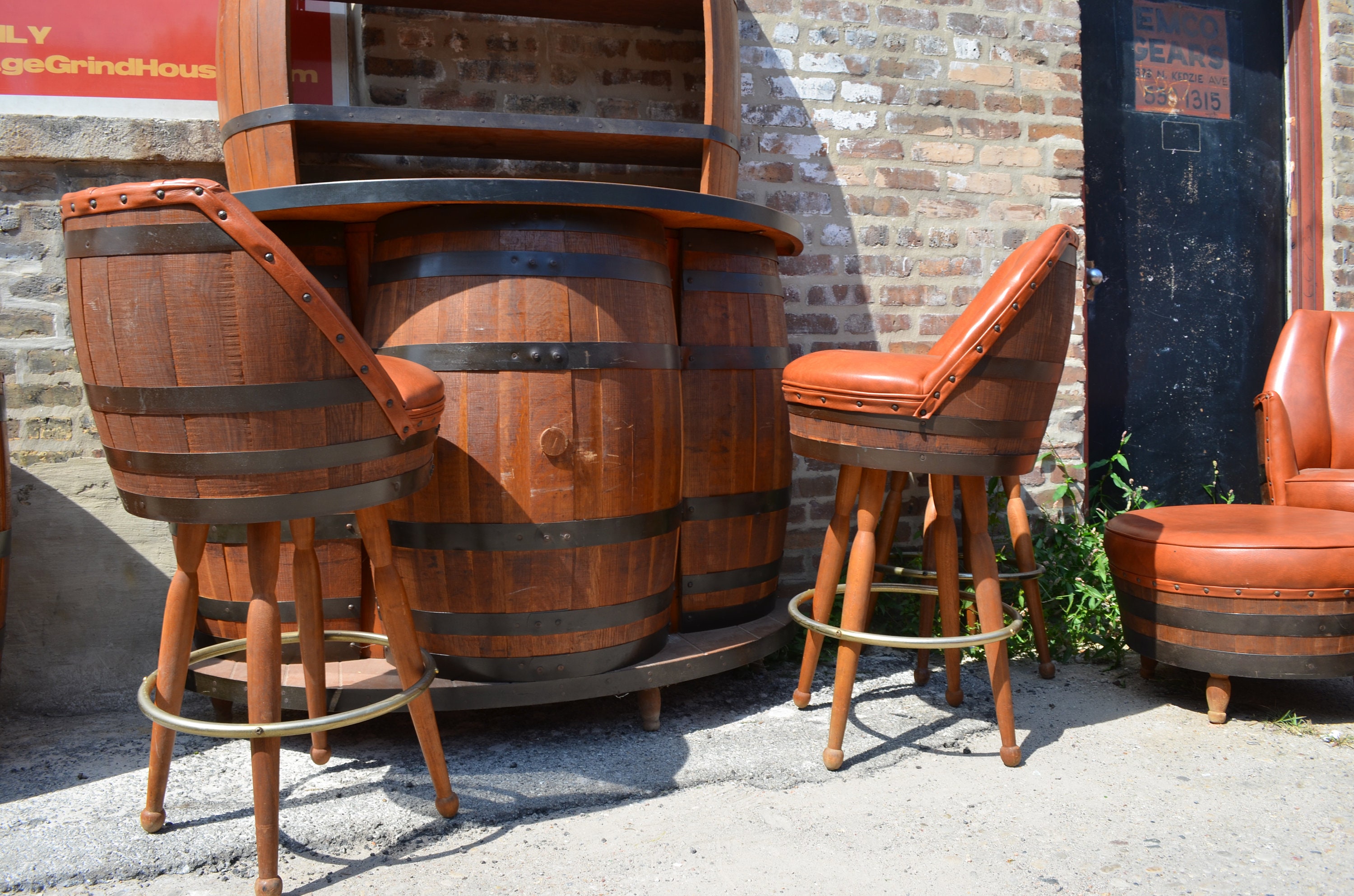 Vintage Barrel Furniture Set Etsy