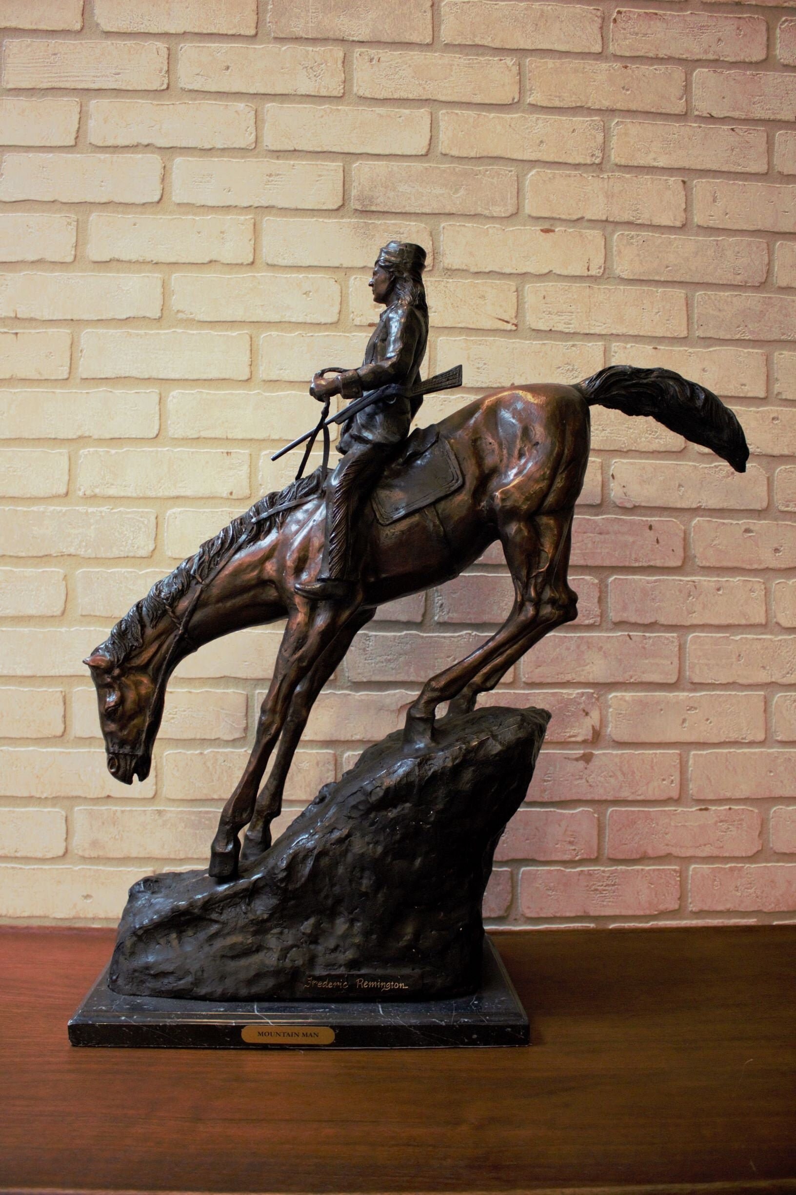 Frederic Remington Bronze Sculpture Mountain Man Etsy