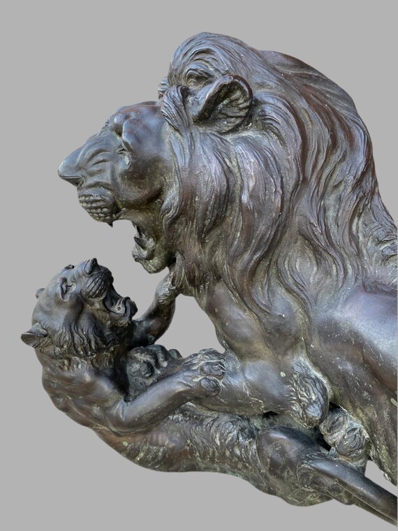 名画彫刻画ライオンLION